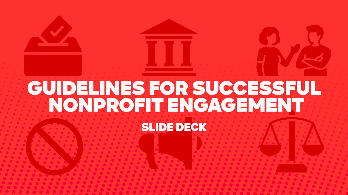 Why Non Profits Should Engage (Staying Compliant: Legal Risk Essentials) - Slide Deck